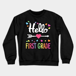 Heo 1st Grade Back To Schoo First Grade Teachers Students Crewneck Sweatshirt